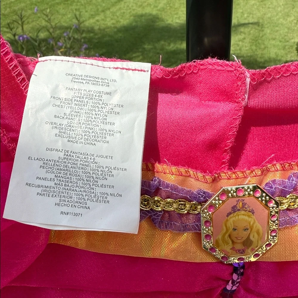 Rare vintage 2008 Barbie Liana Diamond Castle Costume Dress up size 4-6Y